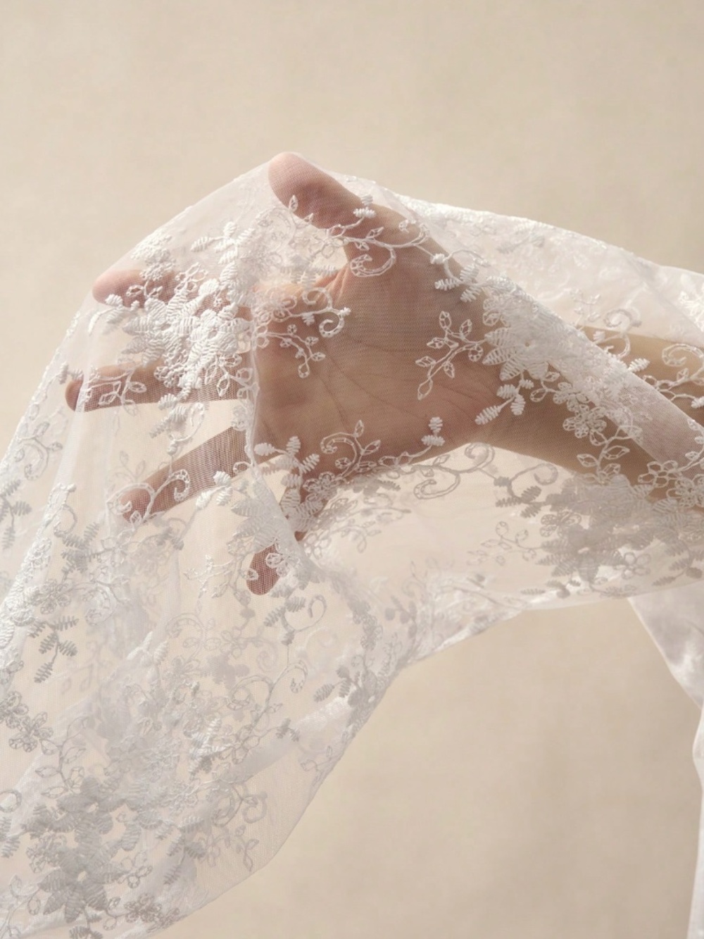 White Mesh Embroidered Floral Sheer Button Down Top - Picture 8 of 9